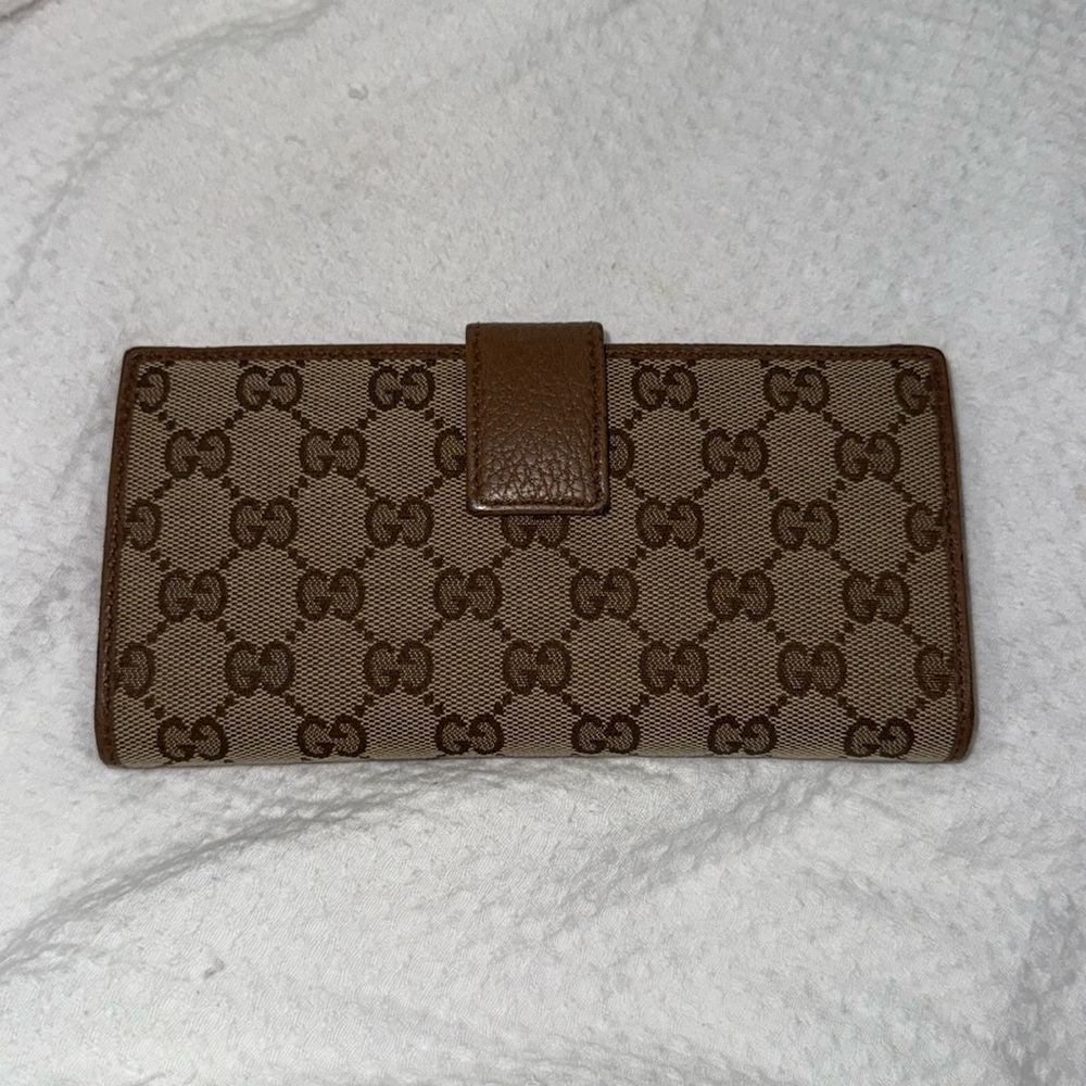 Gucci Brown GG Monogram Continental Wallet